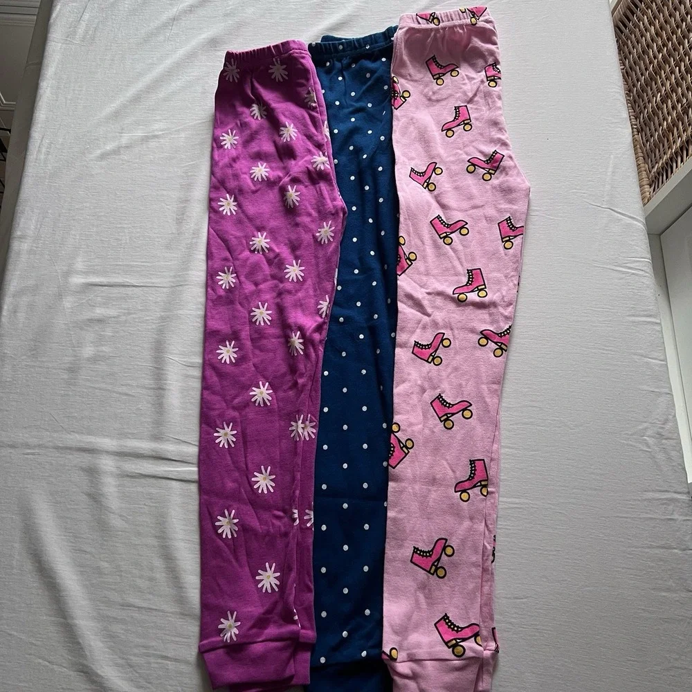 NWOT The Children's Place Lot of 3 Girls Size 8 Pajama Pants Roller Skates